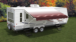 14' Ocean Blue Fiesta Vinyl Awning w/ Black Castings