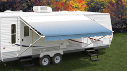 12' Black/Gray Fiesta Vinyl Awning w/ White Castings