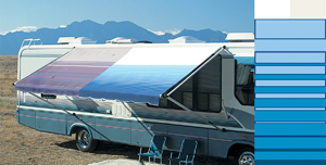 14' Ocean Blue Vinyl Awning Fabric