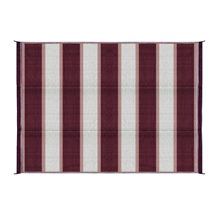 Burgundy Stripe 6' x 9' Outdoor Mat