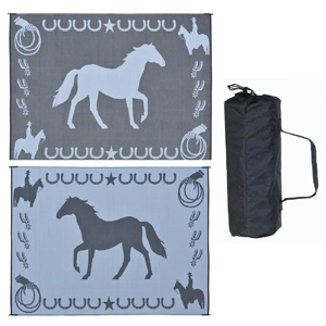 Black 9' x 12' Lucky Horse Mat