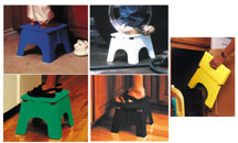 Assorted E-Z-Foldz Step Stool, 6/pk