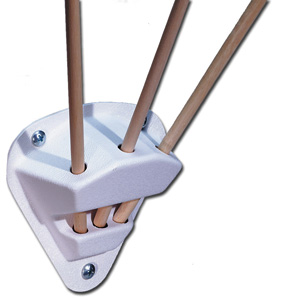White Screw-On Triple Flag Holder