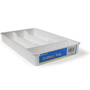 White Cutlery Tray