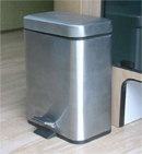 Stainless Steel 1 Gallon Covered Trash Can w/ Foot Pedal