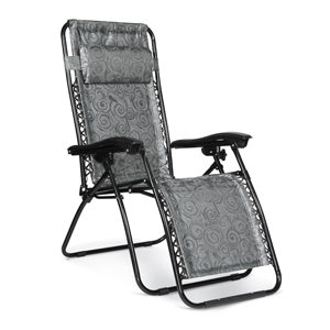 Black Swirl Padded Reg Zero Gravity Chair