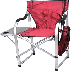 Burgundy HD w/ Side Table Director's Chair