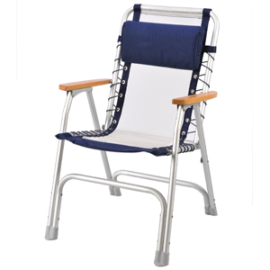 Blue Nylon Mesh Captain's Chair