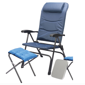 Blue Captain's Chair w/Foot Rest