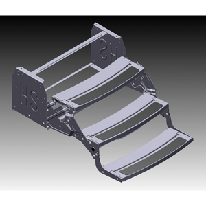Radius Corner 7" Drop 24" Wide Triple Trailer Step