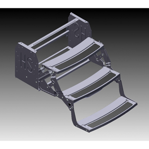 Radius Corner 24" Wide Triple High Rise Trailer Step