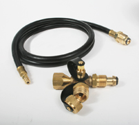 Brass Tee W/4 Ports & 5' Hose