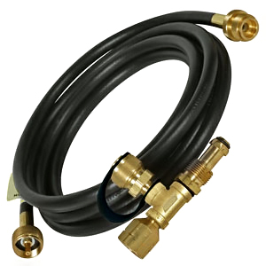 Brass Propane Tee w/3 Ports & 12' Hose
