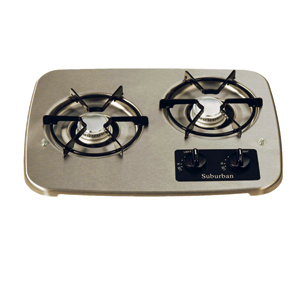 Stainless Steel 2 Burner Drop-In Cooktop