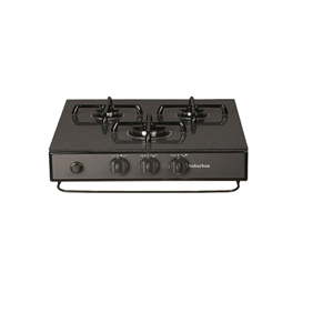 Black 3 Burner Slide-In Cooktop