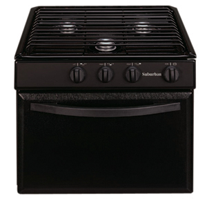 Black 17" 3 Burner Range