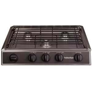 Stainless Steel 3 Burner Slide-In Cooktop
