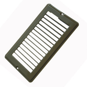 Brown 4" x 8" Floor Register w/o Damper