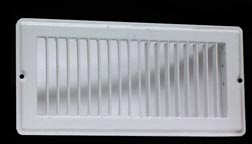 White 4" x 10" Floor Register w/o Damper
