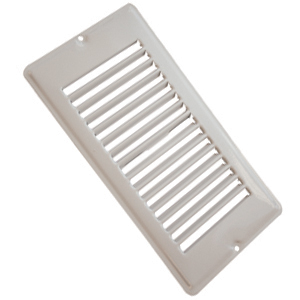 White 4" x 8" Floor Register w/o Damper