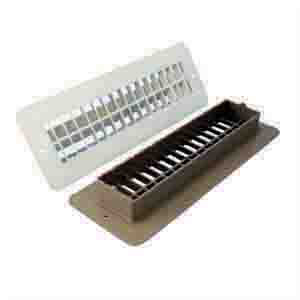 White 2-1/2" x 10" Floor Register w/ Damper