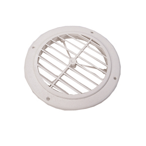 Polar White 5" Round Ceiling Register w/ Damper
