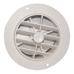 White 4" Round Ceiling Register w/ Damper