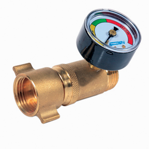 Brass Water Pressure Regulator w/ Gauge