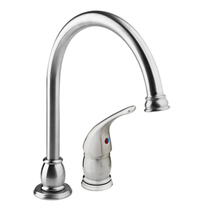 Satin Nickel Kitchen. Goose Neck Faucet