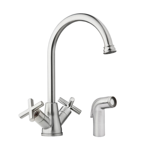 Satin Nickel Goose Neck Kitchen Faucet