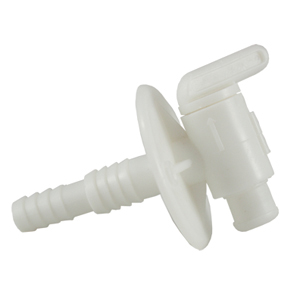 3/8" & 1/2" Dual Barb Drain Valve w/ Flange, Carded