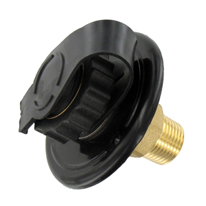 Lead Free Black Plastic 2-3/4" Water Inlet w/ Brass Valve, pkg