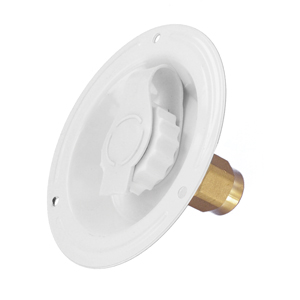 Lead Free White Metal Recessed Water Inlet w/ Brass Valve, Bulk