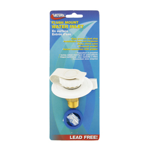 Lead Free White Plastic 2-3/4" Water Inlet w/ Brass Valve, Cd