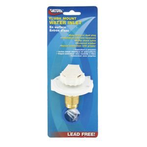 Lead Free White Metal 2-3/4" Water Inlet w/ Brass Valve, Cd