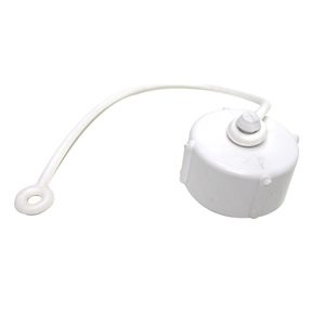 White 3/4" Hose Cap w/ Strap