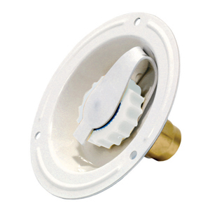 Lead Free Colonial White Metal Recessed Water Inlet w/ Brass Valve, Bulk