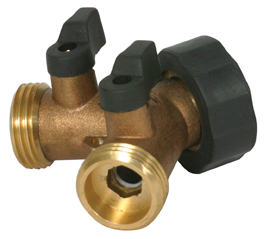 Brass "Y" Garden Hose Shut-Off Valve