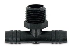 1/2" Barb Run x 1/2" MPT Tee