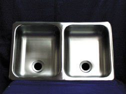 Stainless Steel 25" x 15" x 5" Deep Double Sink