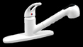 Lead Free White 1-Handle 8" Pull-Out Kitchen Faucet