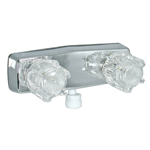 Chrome 2-Handle 4" Shower Valve w/ Clear Knobs