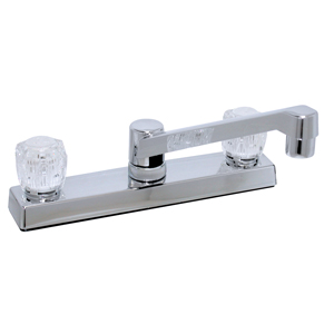 Chrome 2-Handle 8" Kitchen Faucet w/ Clear Knobs
