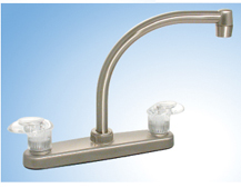 Brushed Nickel Hi Arc 2-Handle 8" Kitchen Faucet