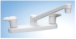 White 2-Handle 8" Two Handle Kitchen Faucet