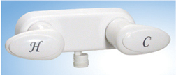 White 4" 2-Handle Shower Valve