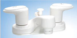 White 2-Handle 4" Lavatory Faucet w/ Diverter