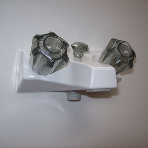 Parchment 4" 2-Handle Tub & Shower Diverter w/ Smoke Knobs