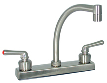 DuraPro Brush Nickel 2-Handle 8" Hi-Rise Kitchen Faucet