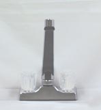 Chrome 4" 2-Handle Kitchen Faucet w/ Clear Knobs